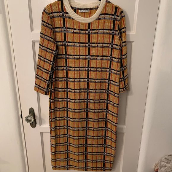 Zara Dresses & Skirts - ✨Host Pick✨ Zara Knit Plaid Midi Dres